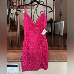 Hot pink cocktail/special occasion dress